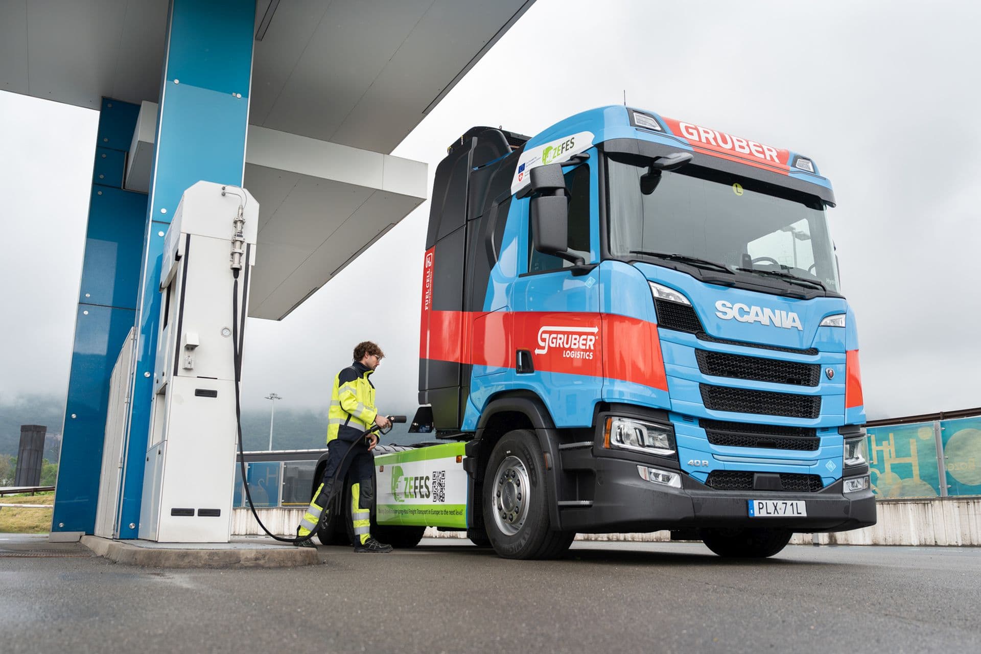 Scania und Gruber testen Wasserstoff-Lkw in Italien